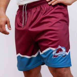 Colorado Avalanche NHL Maroon and Blue Men's Athletic Jersey Shorts